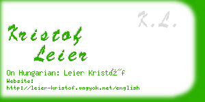 kristof leier business card